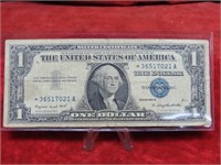 1957-A Star Note Silver Certificate $1 US