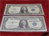 (2)1935A & 1957 $1 Silver Certificate Banknote.