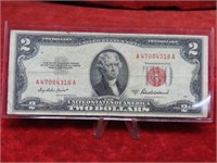 1953A $2 Red Seal US Banknote
