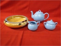 Lipton's Teapot & lusterware bowl.
