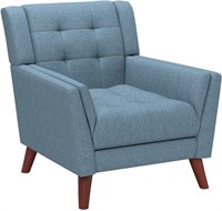 Alisa Mid Century Chair  Blue/Walnut