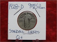 1928D 90% SILVER Standing Liberty quarter US