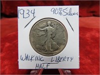 1934 90% SILVER Walking Liberty Half  US Coin.