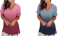 MELDVDIB Plus Size V-Neck T-Shirt  2pk 2XL