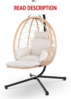 Egg Chair with Stand  Rattan  Brown