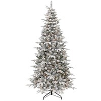 7-ft. 350-Light Pine Flocked Christmas Tree