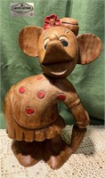 Wooden Carved Minnie Mouse
