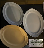 3 Vintage Lu Ray Pastel Platters 13”x9 1/2”