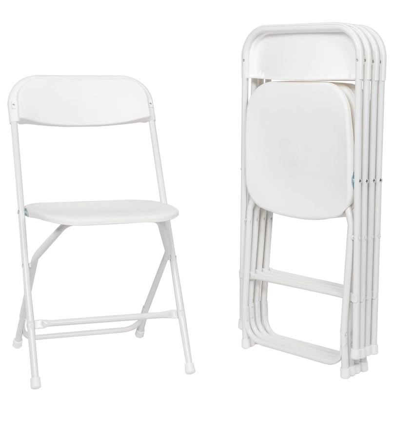 Henf 5 Pack White Plastic Foldable Chairs