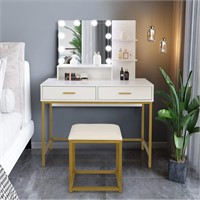 Vanity Desk with Mirror  2 Drawers