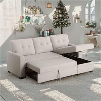 Sleeper Sofa with Pull-Out Bed  Cream