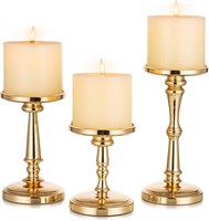 Gold Candle Holders Set of 3 - 8  10  10