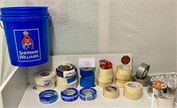 5 Gallon bucket and misc tapes