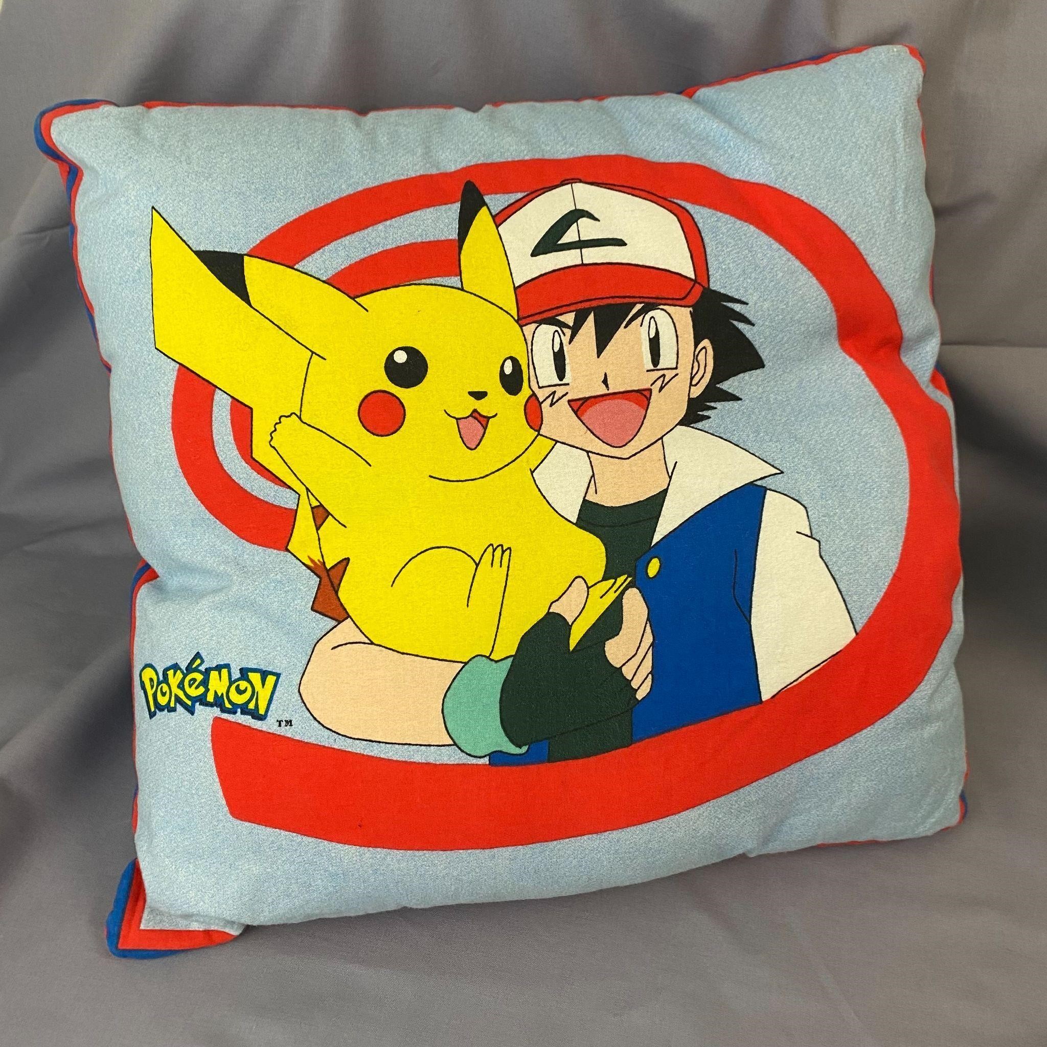 1998 Pokemon Throw Pillow w/ Pikachu & Ash
