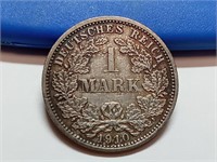 OF) 1910 German silver one mark