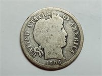 OF) 1906 silver Barber dime