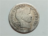 OF) 1916 silver Barber dime