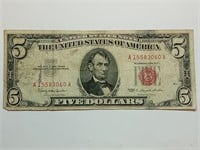 OF) 1963 Red Seal $5 us note