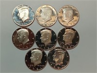 OF) (8) Kennedy half dollar proofs