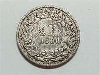 OF) 1900 Switzerland silver 1/2 franc