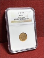 NICE UNITED STATES 1913 $2.50 GOLD INDIAN NGC MS62