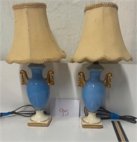 2 Vintage Blue Lamps