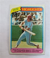1980 Topps '79 Highlights Pete Rose Record Breaker