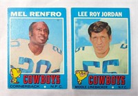 1971 Topps Cowboys Mel Renfro Lee Roy Jordan Cards