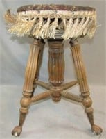 Antique Claw Foot Piano Stool