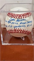Baseball signed Jake Gibbs  in plastic case