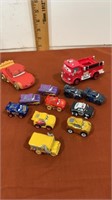Mattel Disney Pixar mini racers and 2 bigger cars