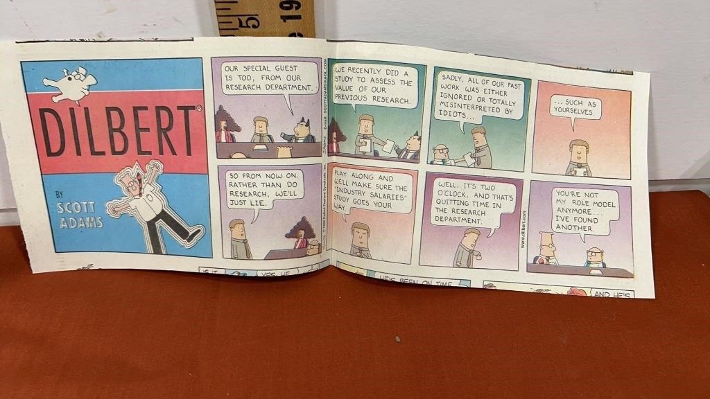 Garfield comic  newspaper clipping and Dilbert