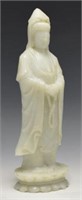 Large Chinese White Jade Figure of Guan Yin.
