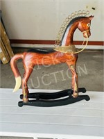 small wood rocking horse - cracked tail - 22 x 19