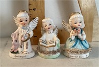 3 ceramic angel figures