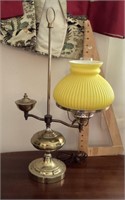 Student desk lamp with yellow shade
