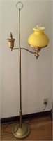 5' student floor lamp with yellow shade