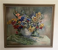 33x37 floral oil painting