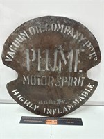 Original PLUME Vacuum Oil Company Drum Stencil