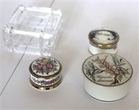 Porcelain Staffordshire & Glass Trinket Boxes