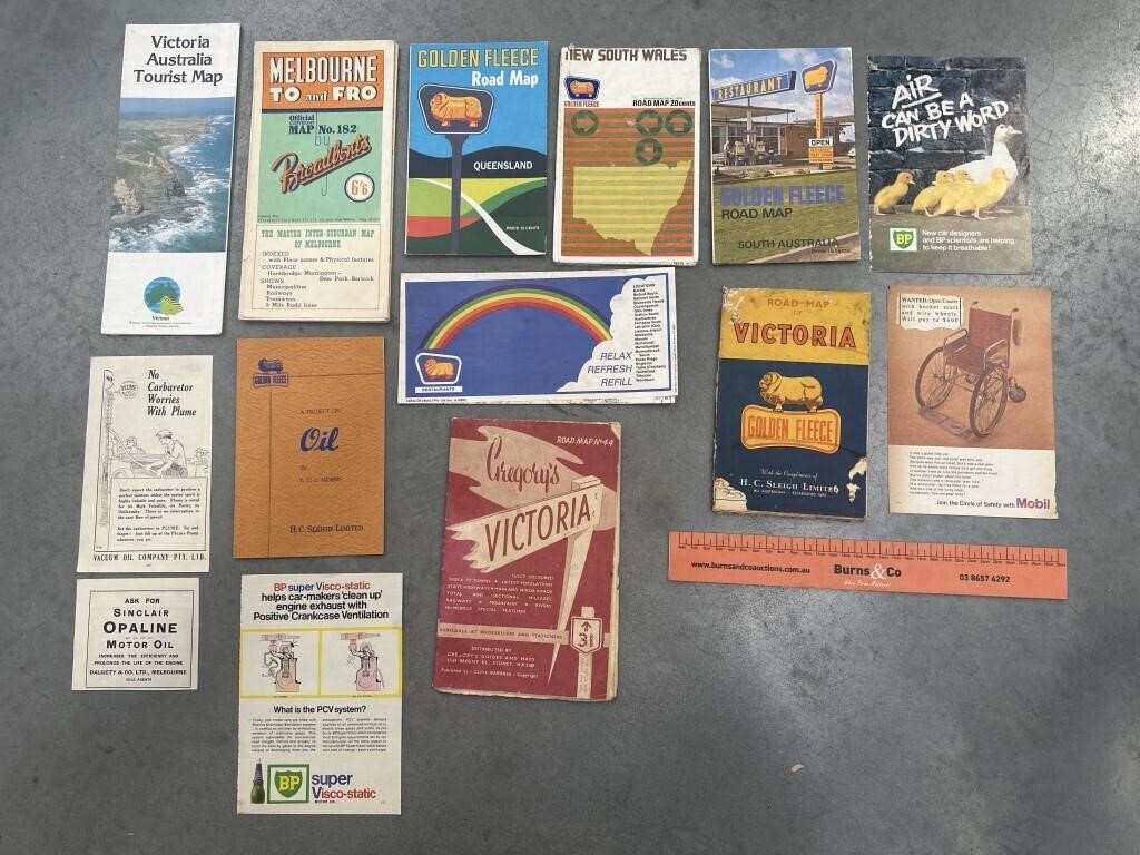 Selection of Road maps and ephemera Inc Golden