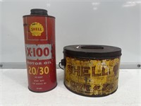 2 x Shell Tins Inc. 1 Quart & 5lb