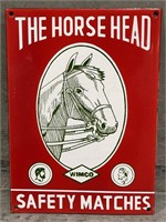 THE HORSE HEAD Safety Matches Enamel Sign - 245 x