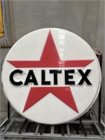 Original CALTEX Round Embossed Perspex Light Box