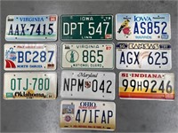 10 x Vintage U.S Number Plates