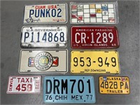 9 x Vintage U.S Number Plates