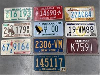 10 x Vintage U.S Number Plates