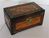 Vaw Tay Factory Carved Wood Box 10" x 5"