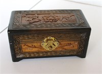 Vaw Tay Factory Carved Wood Box 8"x 4.5"