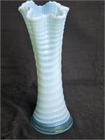 Antique Fenton Blue Opalescent Swung Vase Rare